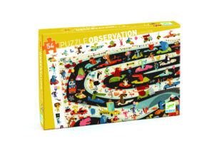 Djeco Objavovacie puzzle: Automobilové preteky