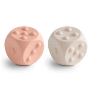 Mushie silikónové kocky pop-it 2ks Blush / Shifting Sand