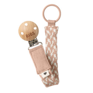 BIBS Paci Braid klip na cumlík, Blush-ivory