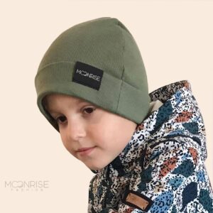 Moonrise Detská čiapka rebrovaná - khaki, veľkosť 3